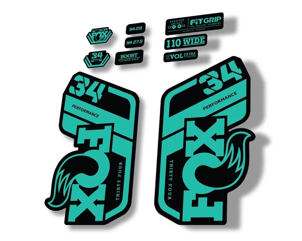 FOX 34 Performance 2021 Factory Fork Decals Suspension Sticker Dolphin