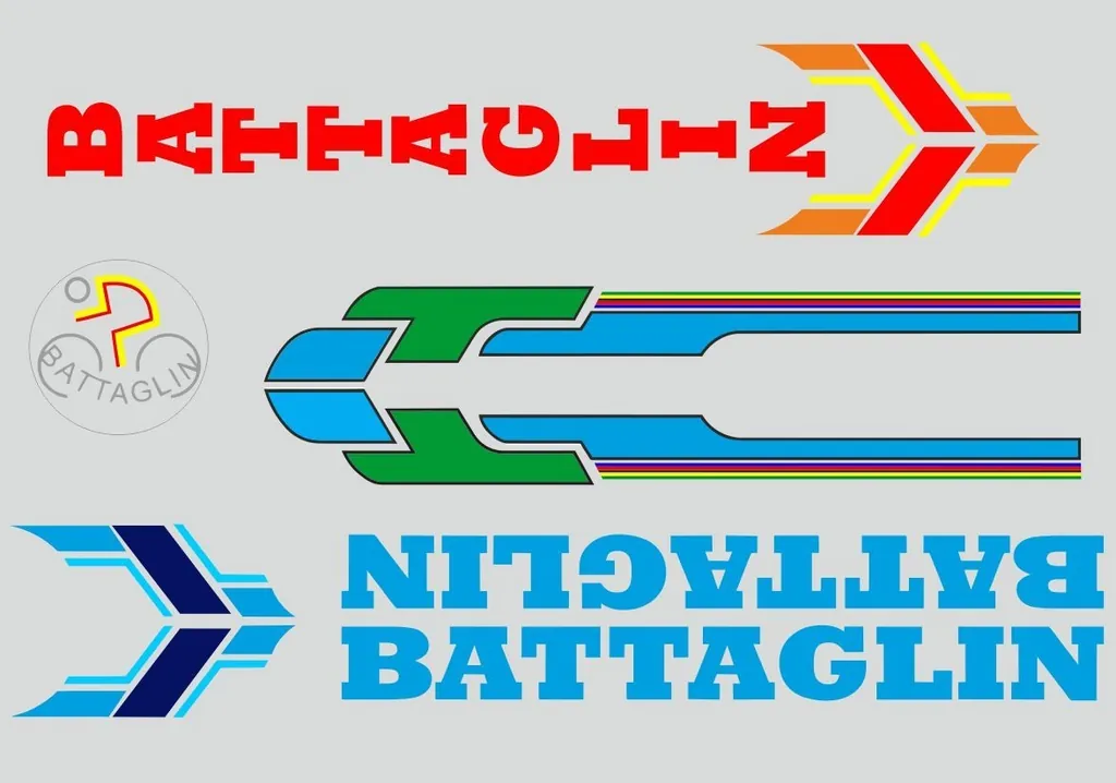 Bicycle Vinyl Frame Stickers Custom Compatible with Battaglin Red Blue