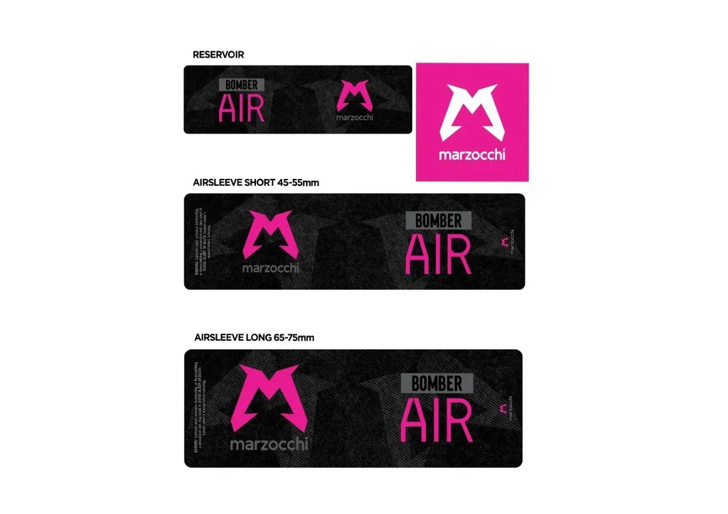 Marzocchi Bomber Air 2024 Rear Shock Sticker Decal Kit Adhesive Pink