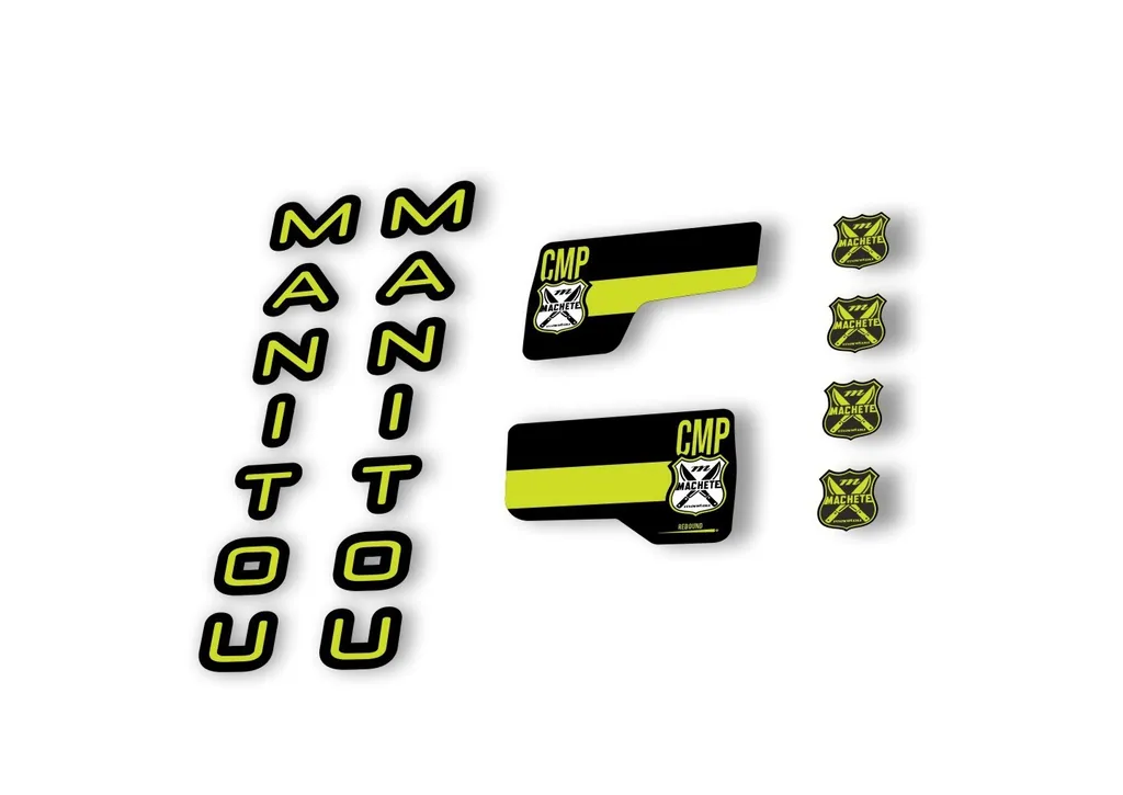 Manitou Machette Comp 2020 Fork Suspension Decal Kit Sticker Set Lime Green