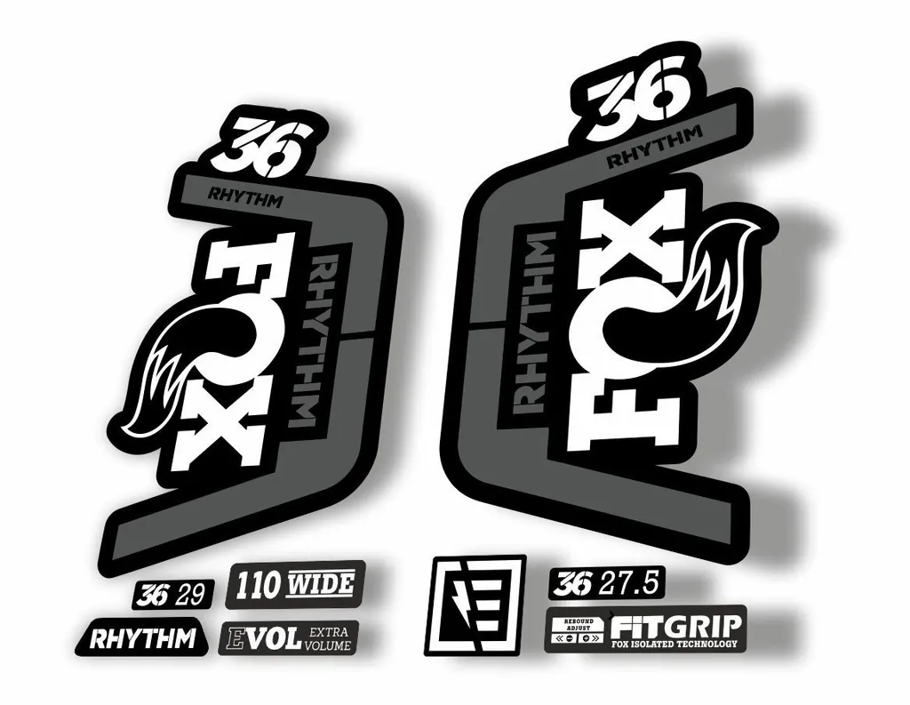 FOX 36 Rhythm 2019 Forks Suspension Factory Decal Sticker Adhesive White Gray