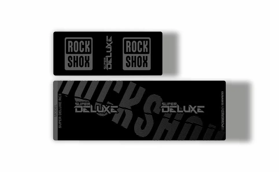 Rock Shox Super Deluxe RC3 Rear Shock MTB Decal Sticker Adhesive Stealth Black