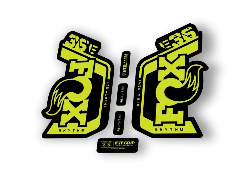 Fox 36 Rhythm E Bike 2024Fork Suspension Factory Decal Sticker Lime Green