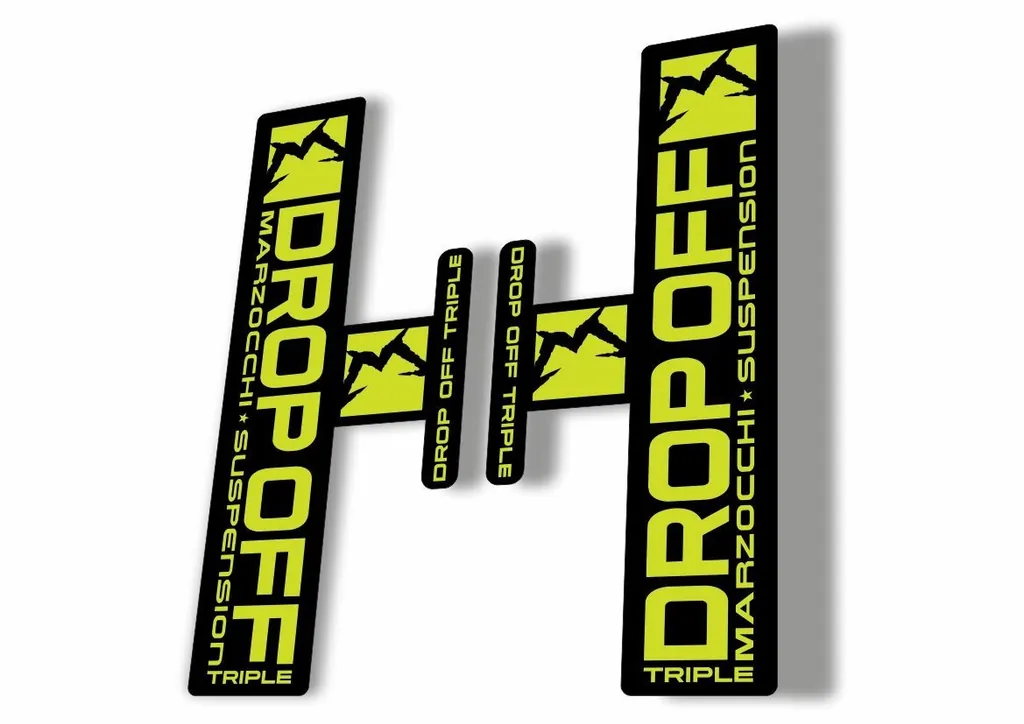 Marzocchi Drop Off Triple 2005 Fork Suspension Sticker Decal Kit Lime Green