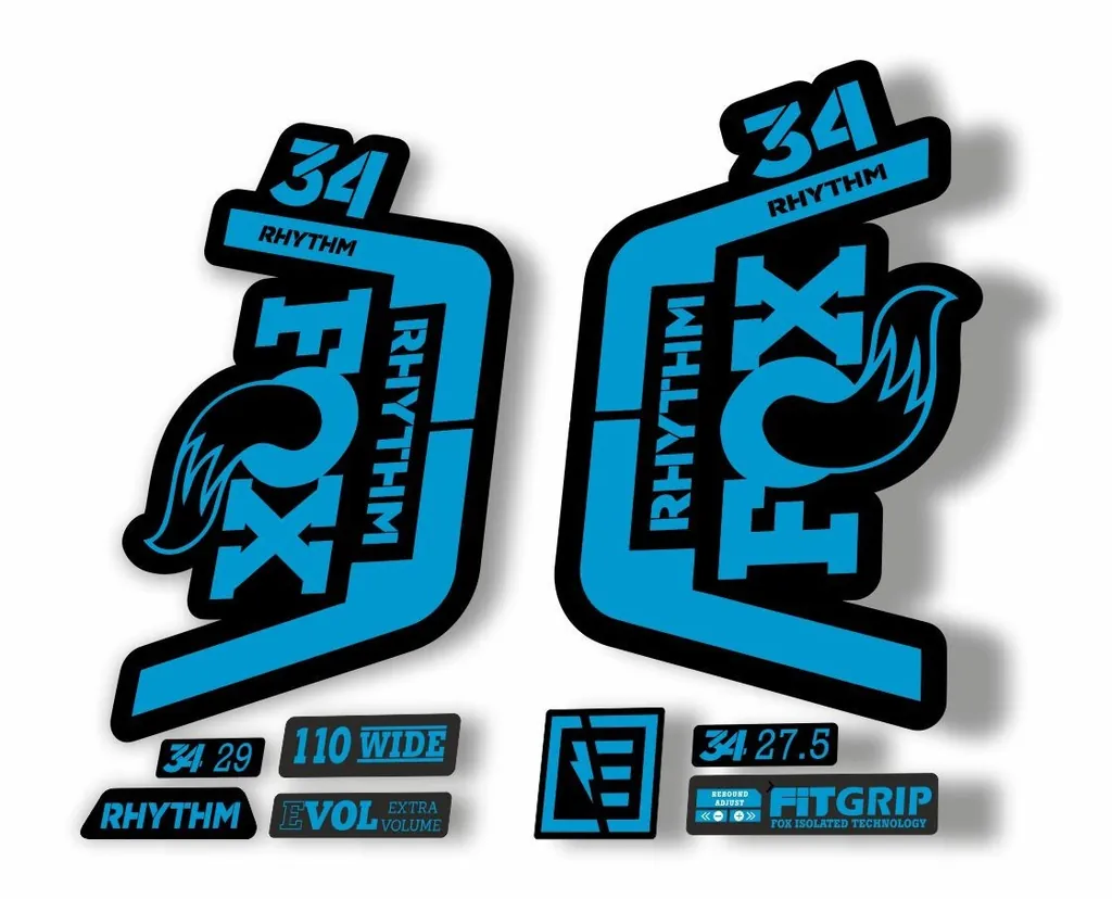 FOX 34 Rhythm 2019 Forks Suspension Factory Decal Sticker Adhesive Blue