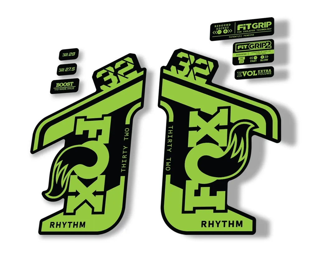 FOX 32 Rhythm 2021 Factory Fork Decals Suspension Sticker Green