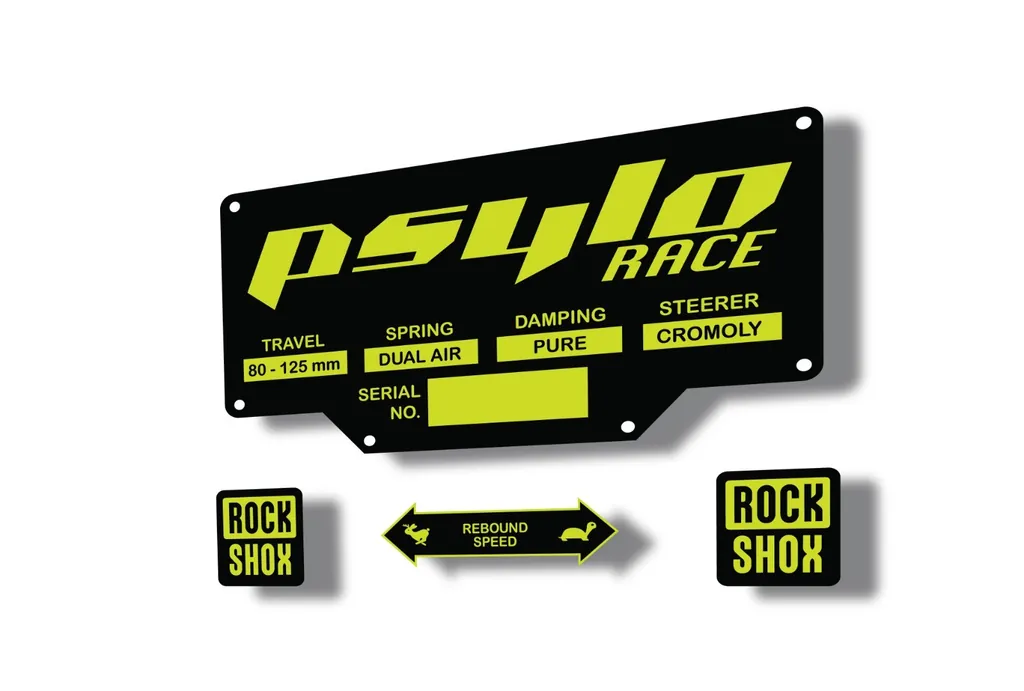 Rock Shox PSYLO 2002 Mountain Bike Cycling Decal Kit Sticker Adhesive Lime Green
