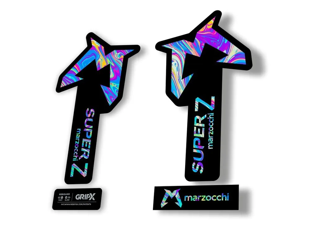 Marzocchi SUPER Z 2025 Fork Suspension Sticker Decal Kit Adhesive Oil Slick 1
