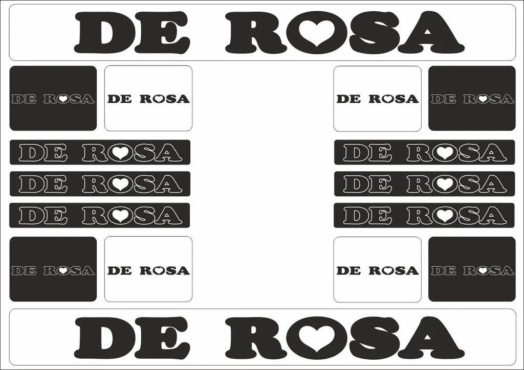 Bicycle Vinyl Frame Stickers – Compatible with DE ROSA Road Bikes – Black