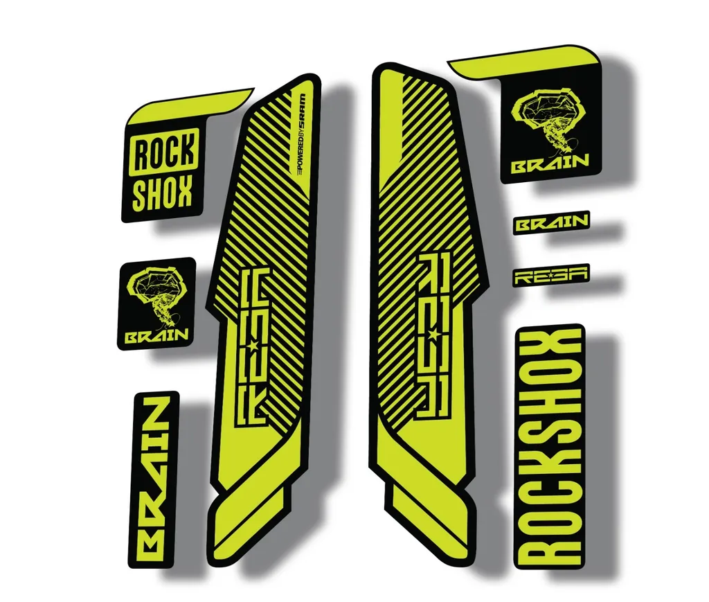 Rock Shox REBA 2014 Brain Fork Decal Mountain Bike Cycling Sticker Lime Green