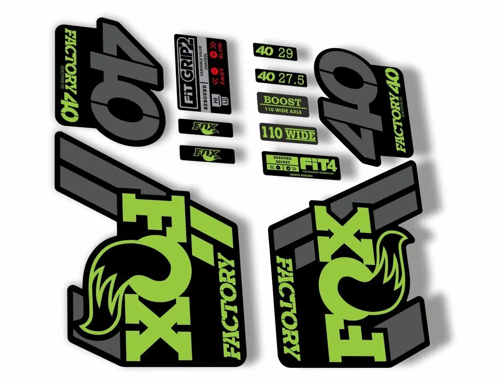 FOX 40 Float 2018-19 Forks Suspension Factory Decals Sticker Adhesive Green Gray