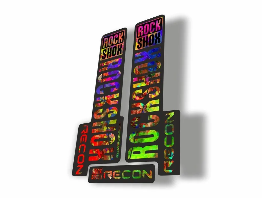 Rock Shox RECON 2018 Mountain Bike Cycling Decal Kit Sticker Adhesive Oil Slick