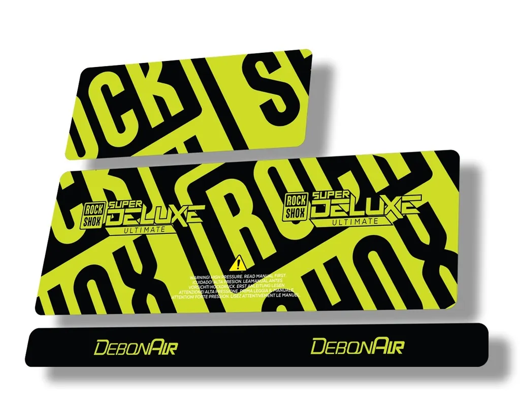 Rock Shox 2020 Super Deluxe Ultimate Rear Shock Decal Sticker Adhesiv Lime Green