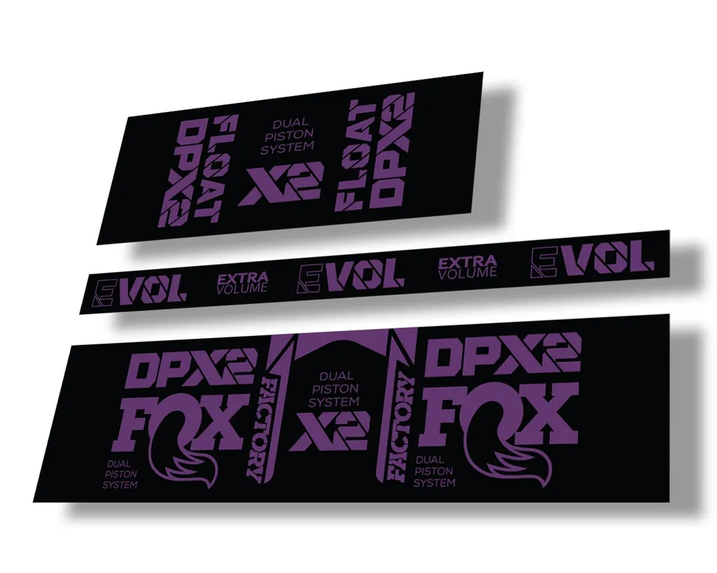 FOX Float DPX2 2021 Factory Rear Shock Suspension Sticker Decal Kit Purple