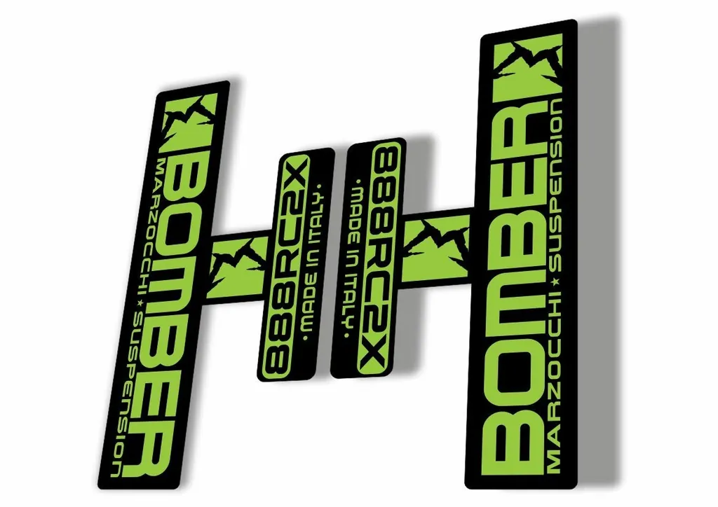 Marzocchi Bomber 888 RC2X 2006 Fork Suspension Sticker Decal Kit Adhesiv Green