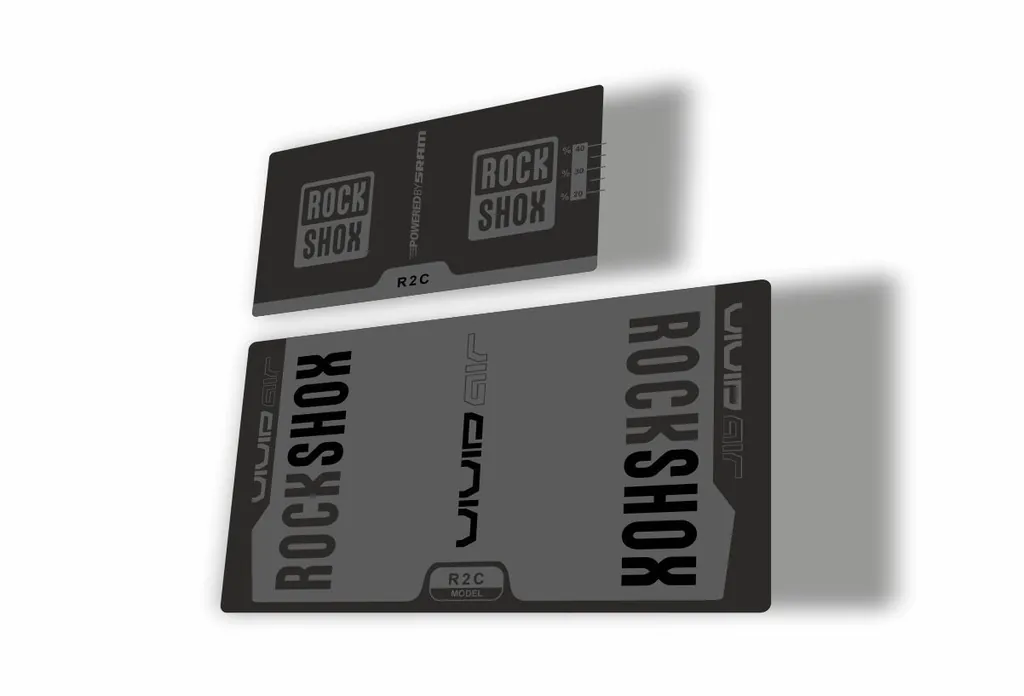 Rock Shox Vivid Air R2C 2015 Rear Shock MTB Decal Sticker Adhesive Gray