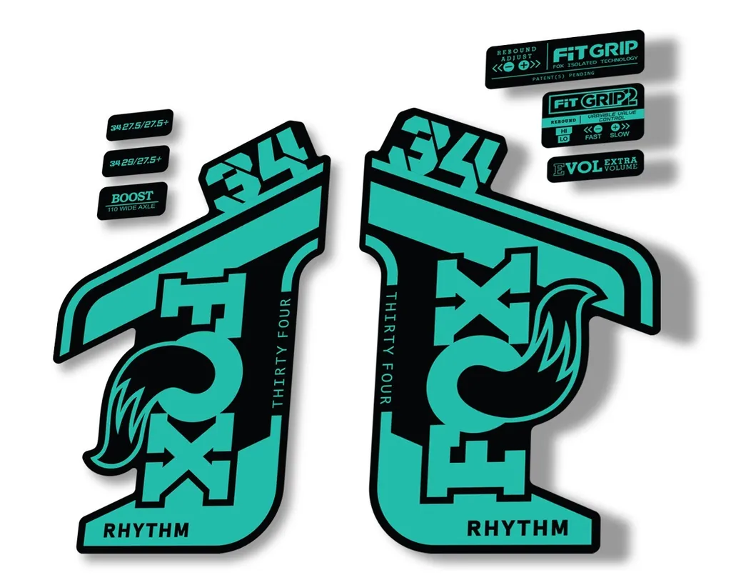 FOX 34 RHYTHM 2021 Fork Suspension Factory Sticker MTB Decal Adhesive Dolphin