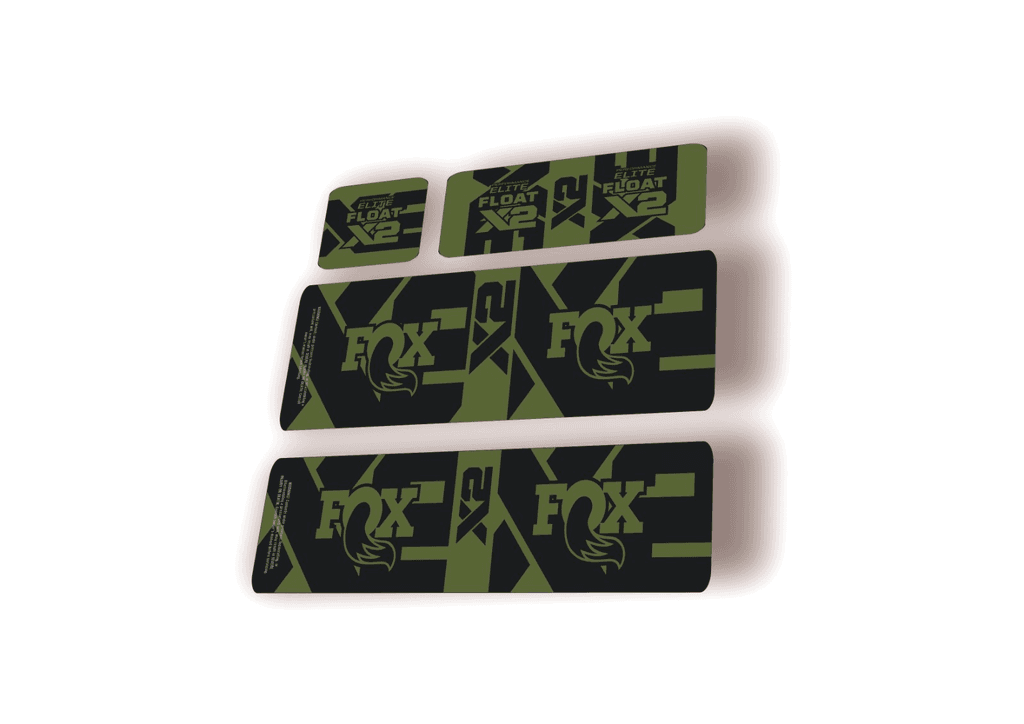 FOX Float X2 Elite 2026 Rear Shock Decal Sticker Kit Adhesive Olive