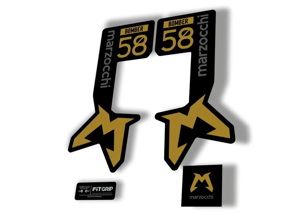 Marzocchi Bomber 58 2025 Suspension Sticker Decal Kit Adhesive Gold