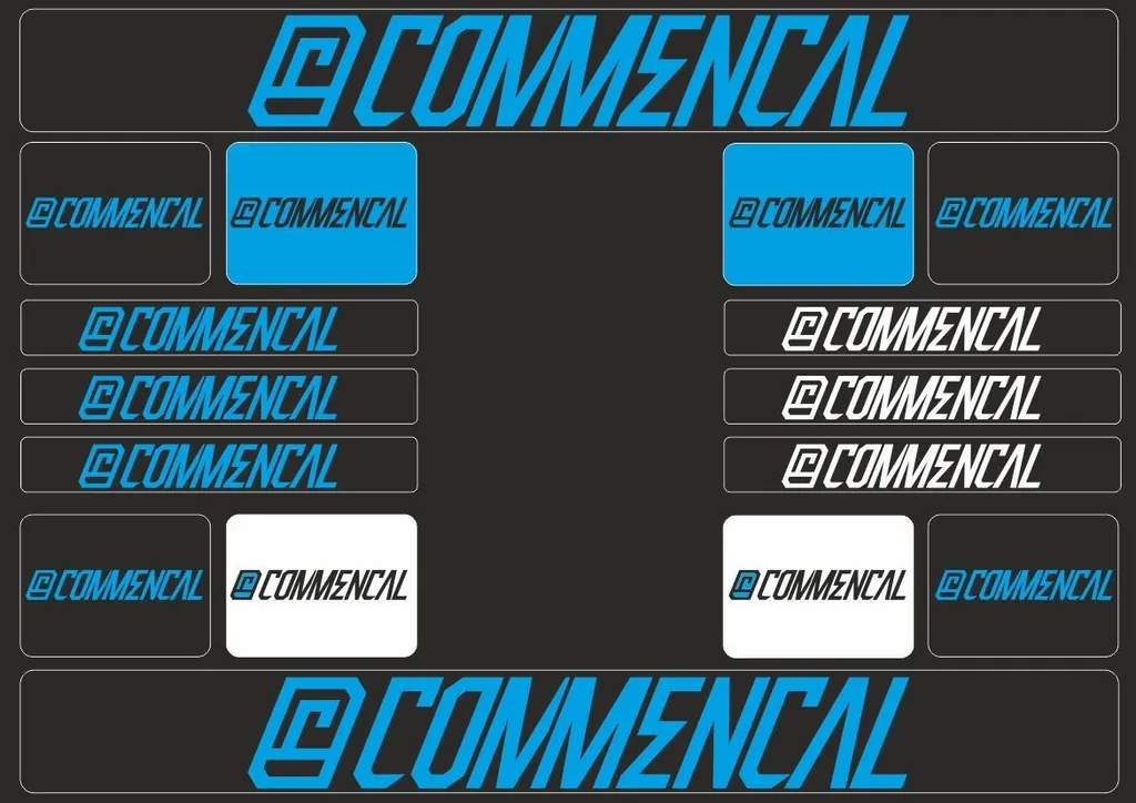 Bicycle Vinyl Frame Stickers Custom Compatible with COMMENCAL Blue