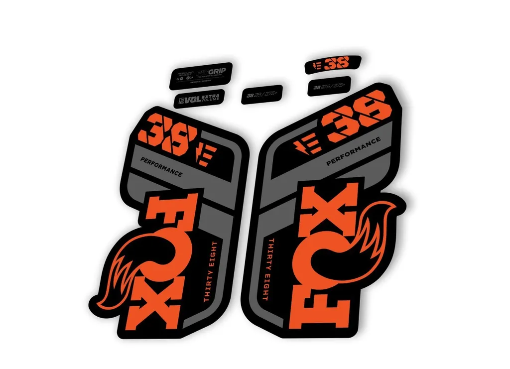 FOX 38 Performance E Bike 2021 Forks Suspension Factory Decal Stickr Orange Gray