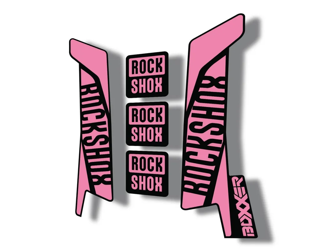 Rock Shox BOXXER 2017 Mountain Bike Cycling Decal Kit Sticker Light Pink