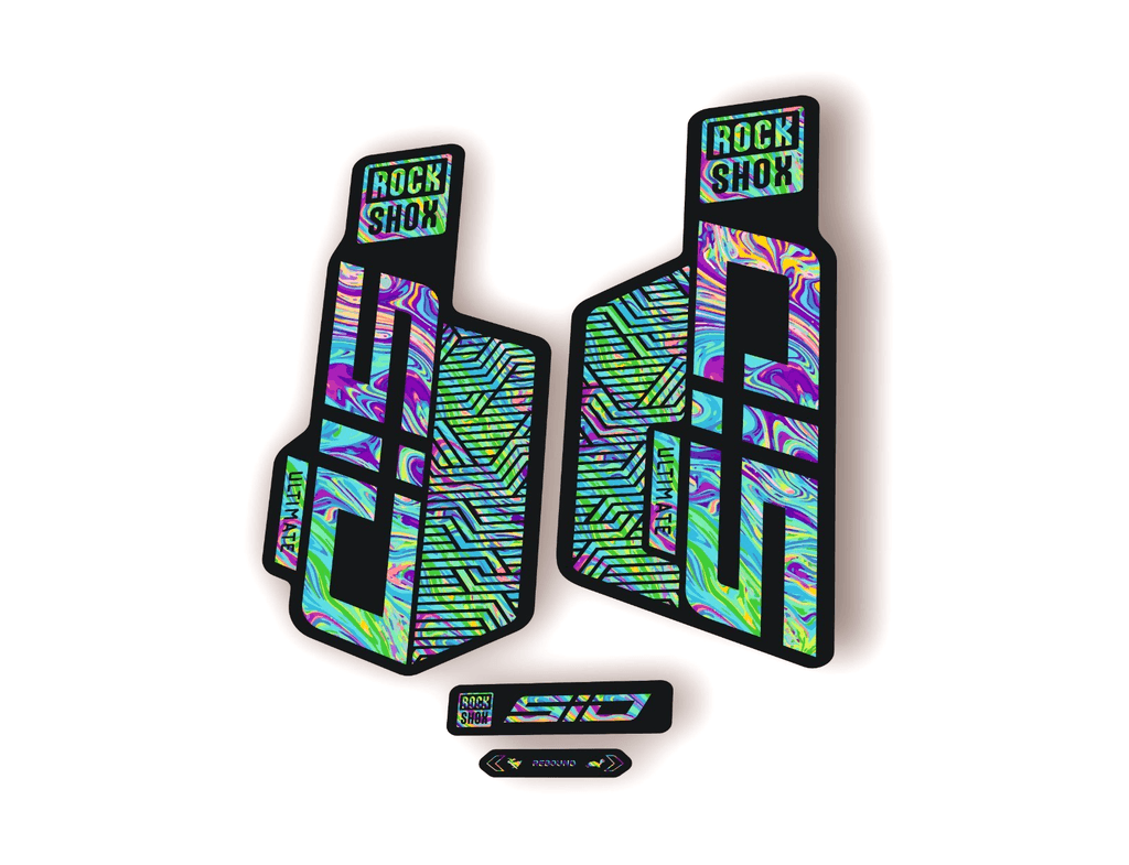 Rock Shox SID ULTIMATE 2025 Flight Attendant Bike Decal Sticker Oil Slick 1