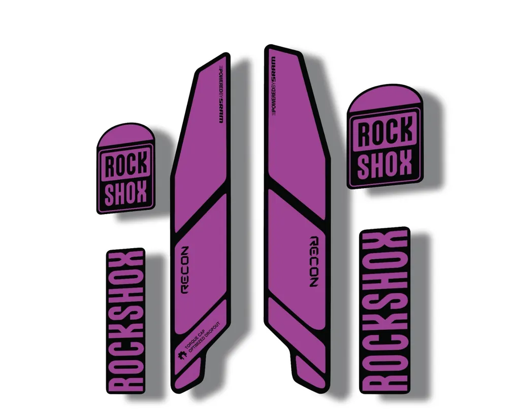 Rock Shox RECON 2014 Mountain Bike Cycling Decal Kit Sticker Adhesive Purple