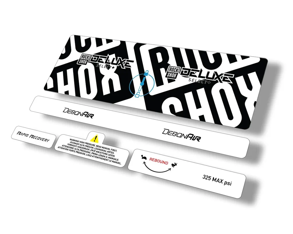 Rock Shox 2021 Deluxe Select Plus Rear Shock Decal Sticker Adhesive Set White