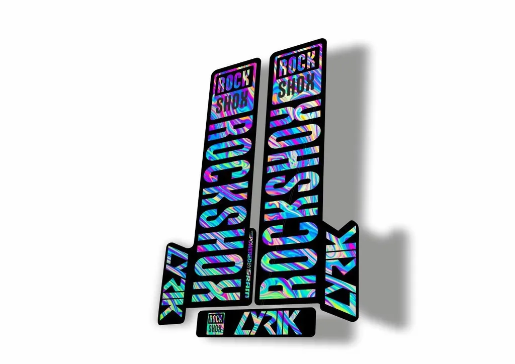 Rock Shox LYRIK 2018 Mountain Bike Cycling Decal Kit Sticker Oil Slick 1