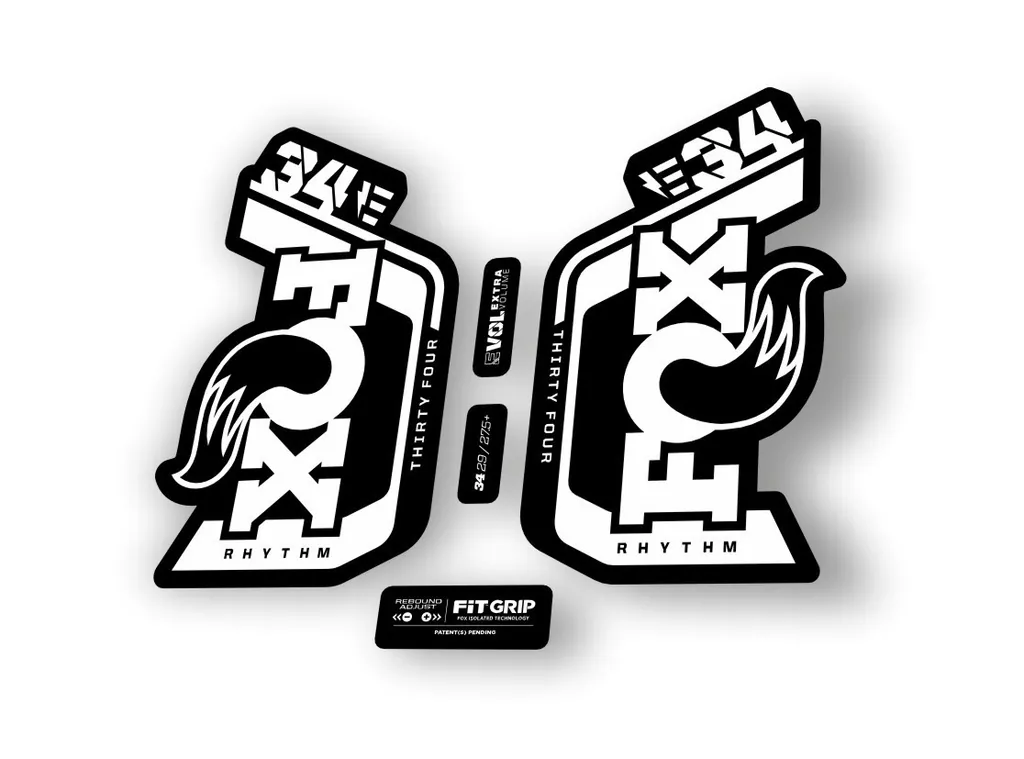 Fox 34 Rhythm E Bike 2024 Fork Suspension Factory Decal Sticker Adhesive White
