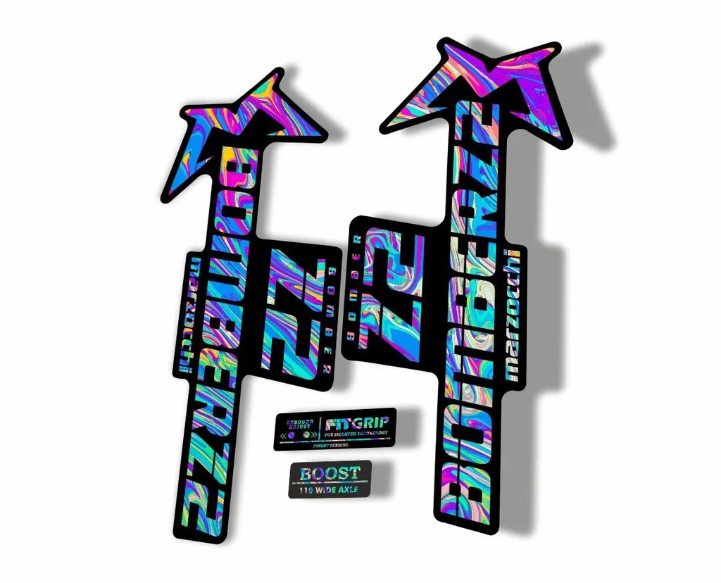Marzocchi Bomber Z2 2020 Fork Suspension Sticker Decal Kit Adhesive Oil Slick 1