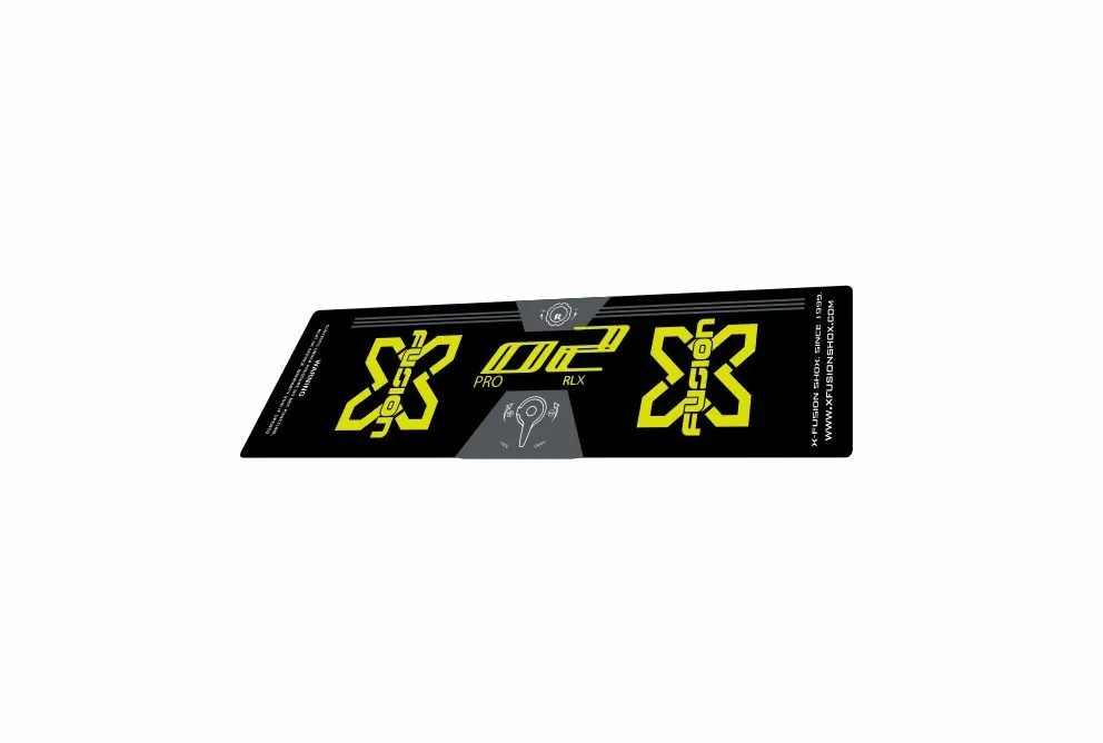 X Fusion 2018 O2 Pro RLX Rear Shock Suspension Sticker Factory Decal Lime Green