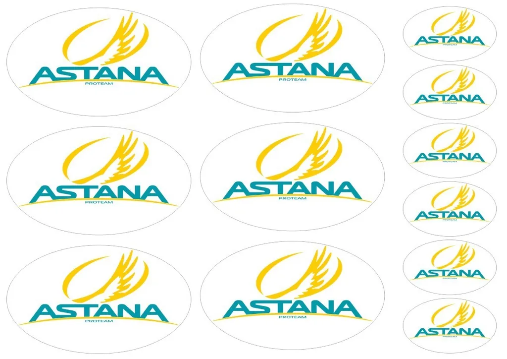 Astana Team Vinyl Decals Stickers Frame Sponsor Replacement Adhesive Set 12 Pcs