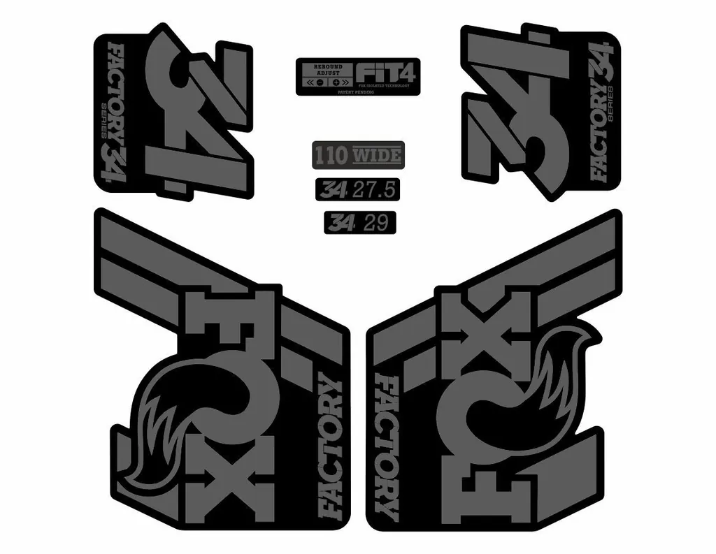 FOX 34 Float 2018-19 Forks Suspension Factory Decals Stickers Adhesive Gray
