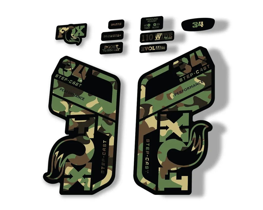 FOX 34 Performance SC 2021 Forks Suspension Factory Decal Sticker Camo
