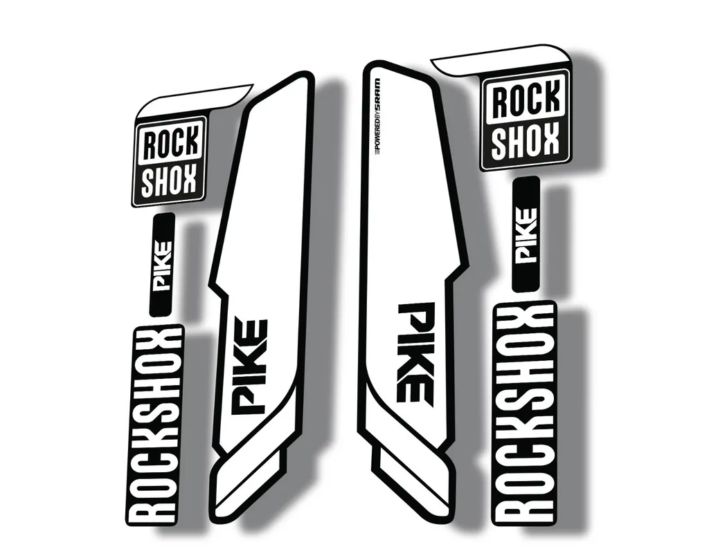 Rock Shox PIKE 2014 Mountain Bike Cycling Decal Kit Sticker Adhesive White