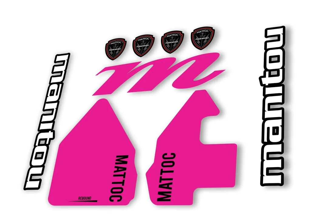 Manitou Mattoc 2017 Fork Suspension Decal Kit Sticker Set Pink