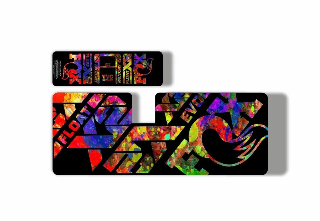 FOX Float X2 2021 MTB Rear Shock Suspension Sticker Adhesive Decal Kit Oil Slick