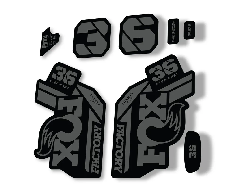 FOX 36 Step Cast SC 2021 Factory Fork Decals Suspension Sticker Adhesive Gray