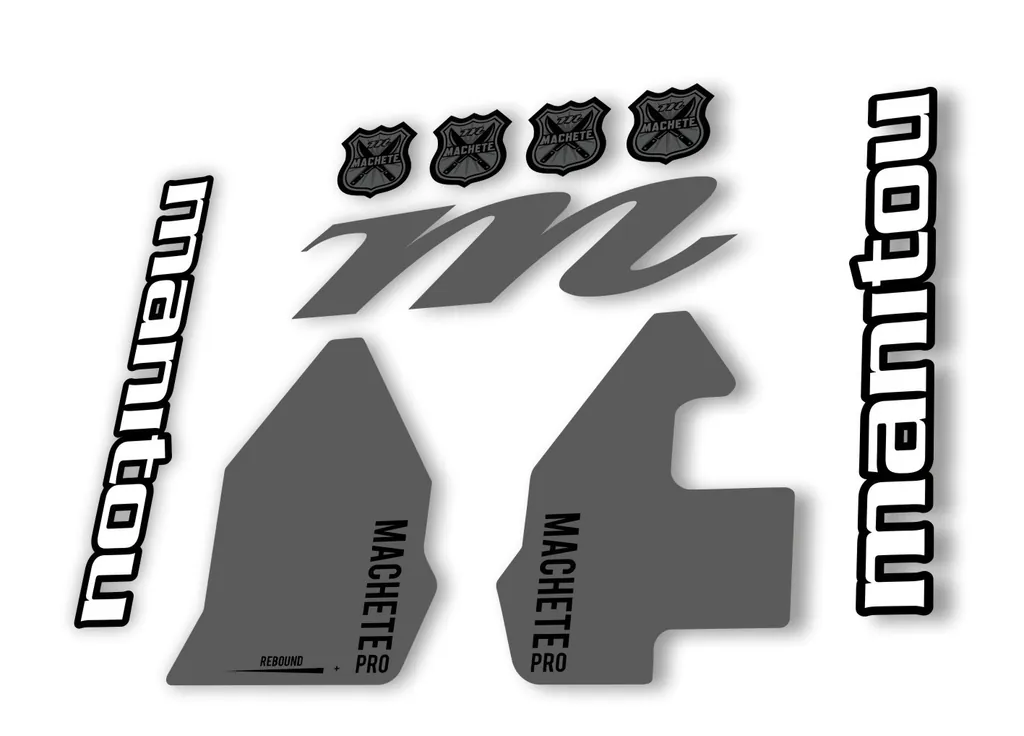 Manitou Machette 100 Pro 2020 Fork Suspension Decal Kit Sticker Gray