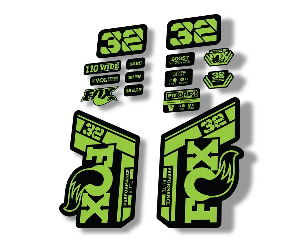 FOX 32 Performance Elite 2021 Factory Fork Decals Suspension Sticker Green