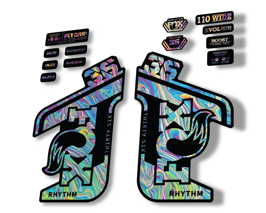 FOX 36 RHYTHM 2021 Forks Suspension Factory Decal Sticker Adhesive Oil Slick 1