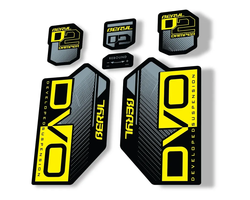 DVO Beryl D2 2019 Fork Suspension Sticker Factory Decal Adhesive Yellow