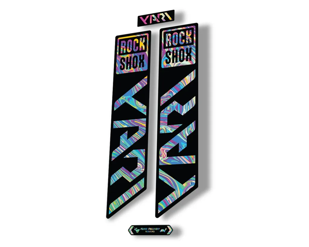 Rock Shox YARI 2021 Fork Decal Mountain Bike Cycling Sticker Adhesive Oil Slick1