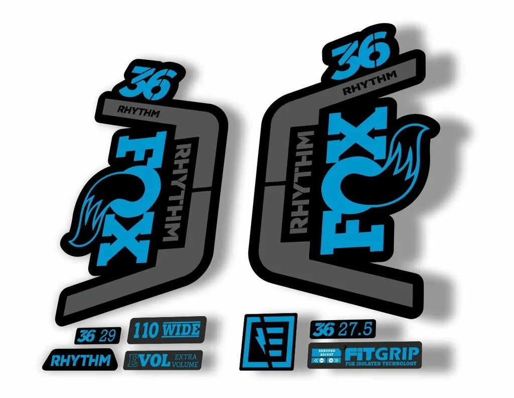 FOX 36 Rhythm 2019 Forks Suspension Factory Decal Sticker Adhesive Blue Gray