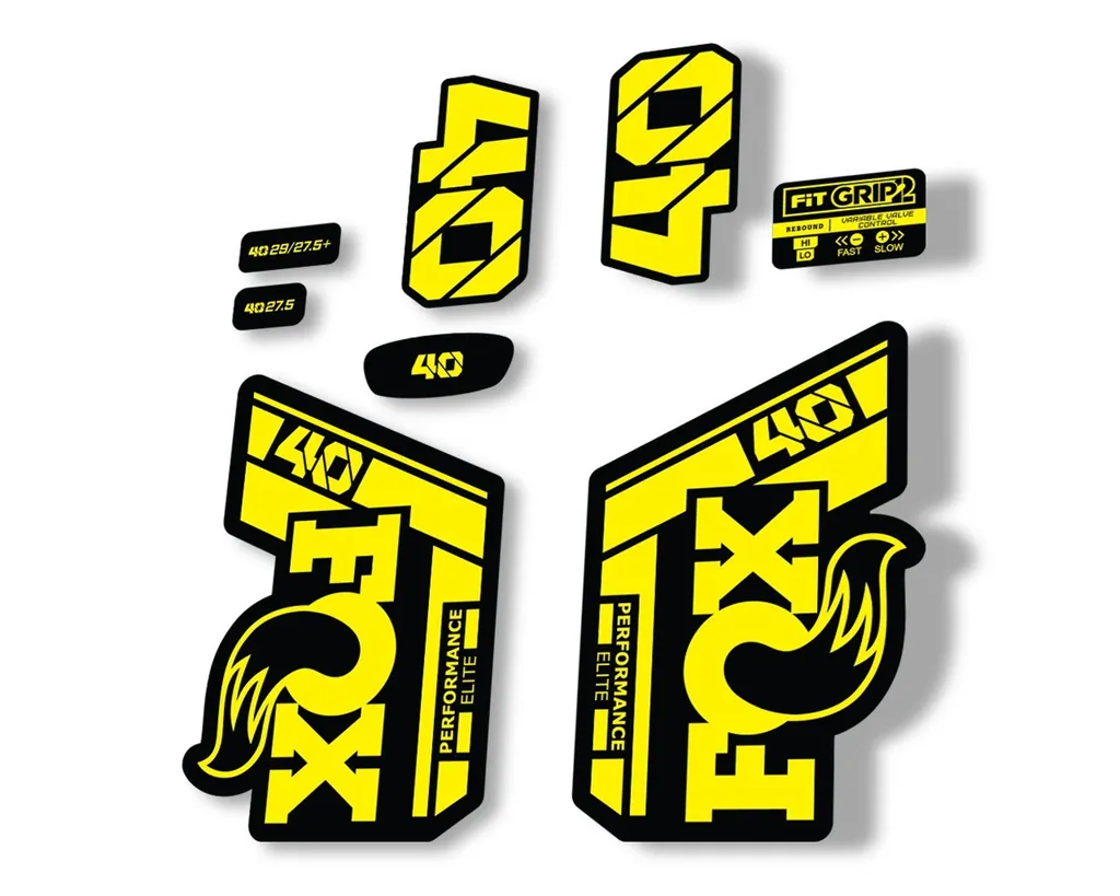 FOX 40 Performance Elite 2021 Fork Decals Suspension Sticker Adhesive Yellow