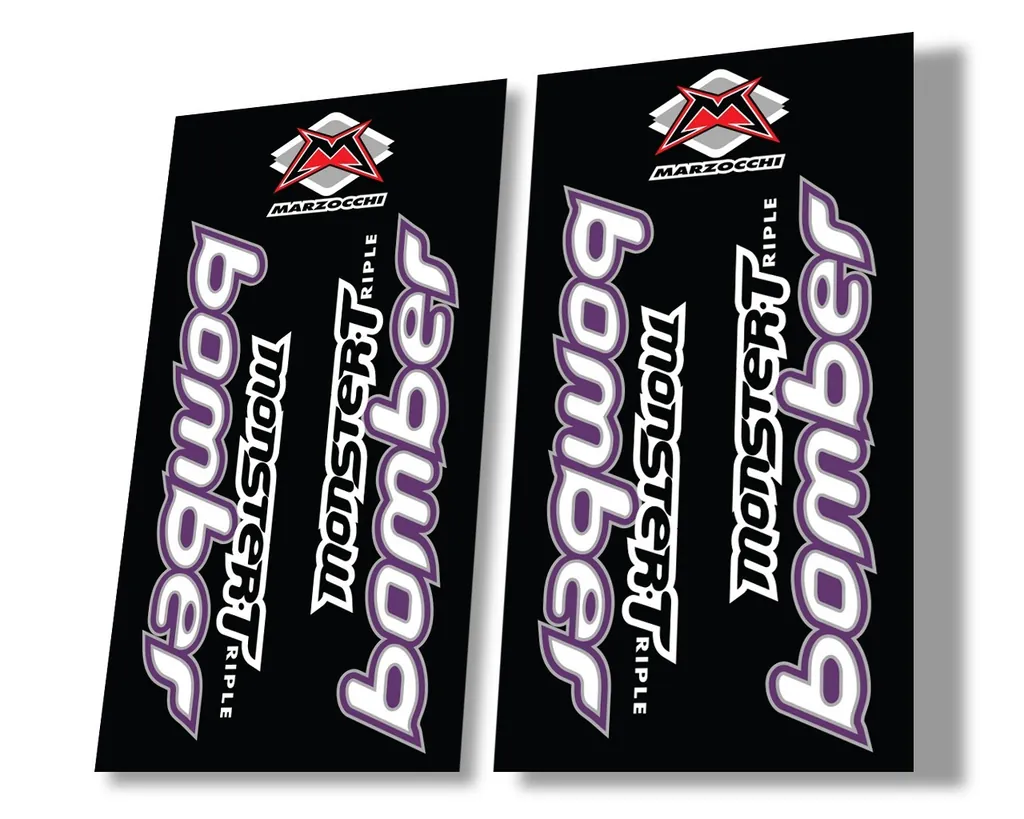 Marzocchi Bomber Monster Triple 1999 Suspension Decal Kit Sticker Set Purple