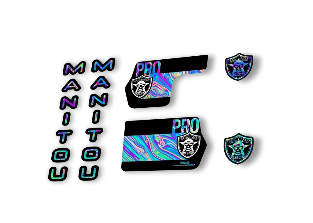 Manitou Circus Pro 2020 Fork Suspension Decal Kit Sticker Set Oil Slick 1