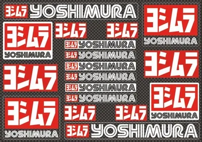 Yoshimura Decals Stickers for Exhaust Graphic Set Vinyl Adhesive 18 Pcs Carbon